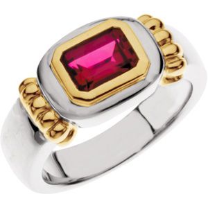 Bezel-Set Ring for Emerald-Shape Gemstone