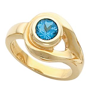 Bezel-Set Ring Mounting for Round Gemstone Solitaire