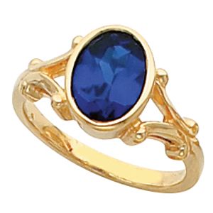 Bezel-Set Ring Mounting for Oval Gemstone