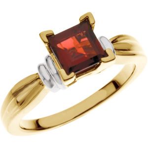 Ring for 6.0 mm Square Gemstone Solitaire