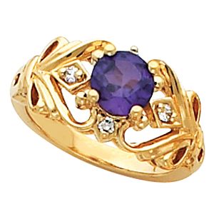 Openwork Ring Mounting for 6.5 mm Round Gemstone Center