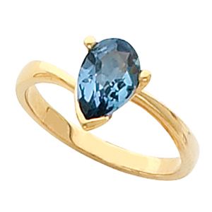 Ring Mounting for Pear Shape Gemstone Solitaire