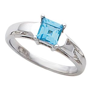 Solitaire Ring Mounting for Princess - Cut Gemstone