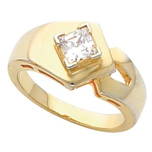 Solitaire Ring Mounting for Princess - Cut Gemstone