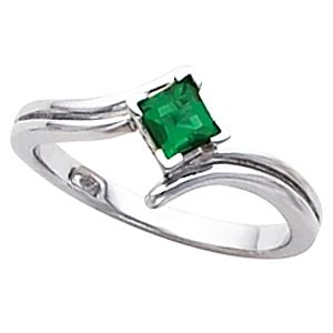 Bypass Ring for 4.0 mm Square Gemstone Solitaire