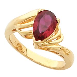 Ring Mounting for Pear Shape Gemstone Solitaire