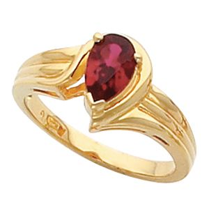 Ring Mounting for Pear Shape Gemstone Solitaire