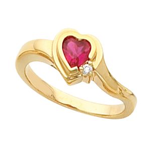 Ring Mounting for Heart-Shape Gemstone