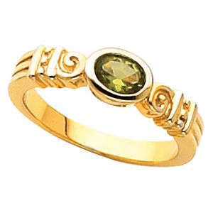 Bezel-Set Ring Mounting for Oval Gemstone Solitaire