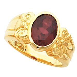 Bezel-Set Ring Mounting for Oval Gemstone Solitaire