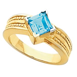 Solitaire Ring Mounting for Princess - Cut Gemstone