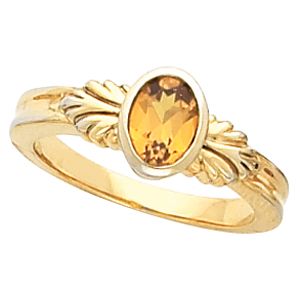 Bezel-Set Ring Mounting for Oval Gemstone Solitaire