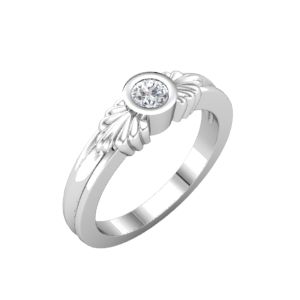 Bezel-Set Ring for Round Solitaire