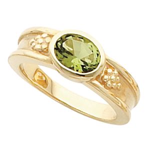 Bezel-Set Ring Mounting for Oval Gemstone Solitaire