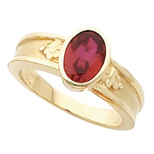 Bezel-Set Ring Mounting for Oval Gemstone Solitaire