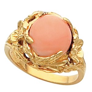 Ring Mounting for Round Cabochon Gemstone Solitaire