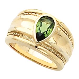 Bezel-Set Ring Mounting for Pear Shape Gemstone 