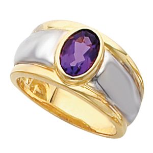 Bezel-Set Ring Mounting for Oval Gemstone Solitaire