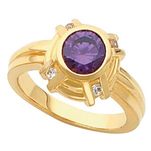 Bezel-Set Mounting Ring for Round Gemstones