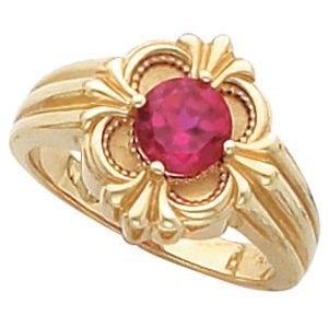 Vintage-Inspired Ring Mounting for Round Gemstone Solitaire