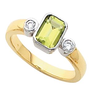 Bezel-Set Ring Mounting for Emerald Shape Gemstone 