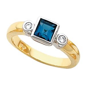 Bezel-Set Ring Mounting for Princess - Cut Gemstone 
