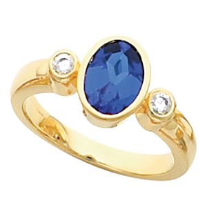 Bezel-Set Ring Mounting for Oval Gemstone 