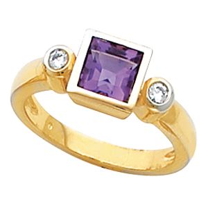 Bezel-Set Ring Mounting for Princess - Cut Gemstone Solitaire