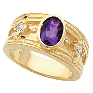 Bezel-Set Ring Mounting for Oval Gemstone