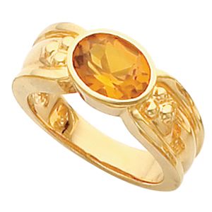 Bezel-Set Ring Mounting for Oval Gemstone Solitaire