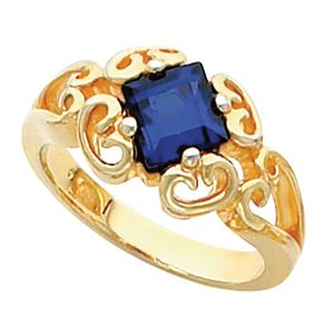 Scroll Design Ring for Square Gemstone Solitaire