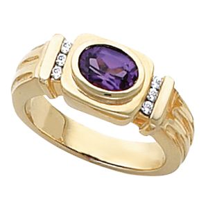 Bezel-Set Ring Mounting for Oval Gemstone