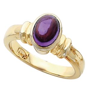 Ring Mounting for Oval Cabochon or Faceted Gemstone 