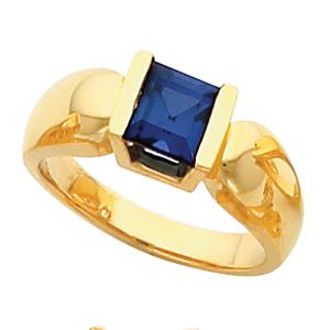 Solitaire Ring Mounting for Channel Set Princess - Cut Gemstone