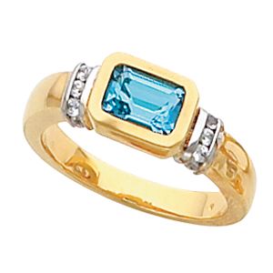 Bezel-Set Ring Mounting for Emerald Shape Gemstone 