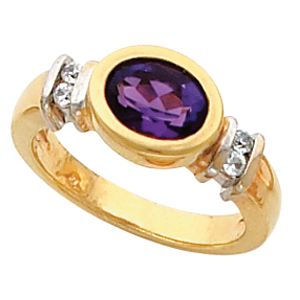 Bezel-Set Ring Mounting for Oval Gemstone 