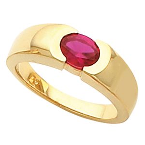 Bezel-Set Ring Mounting for Oval Gemstone Solitaire