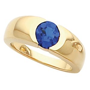 Bezel-Set Ring Mounting for Round Gemstone Solitaire