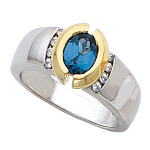 Bezel-Set Ring Mounting for Oval Gemstone