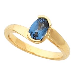Bezel-Set Ring Mounting for Oval Gemstone Solitaire