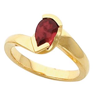 Ring Mounting for Pear Shape Gemstone Solitaire