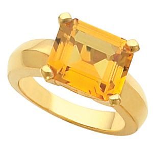 Ring Mounting for Emerald Shape Gemstone