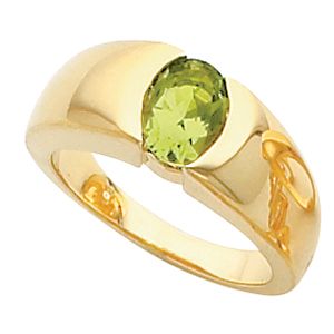 Bezel-Set Ring Mounting for Oval Gemstone Solitaire