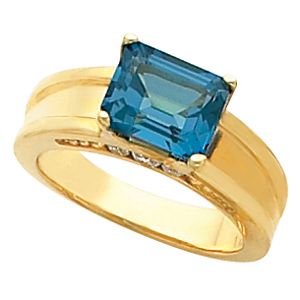 Accented Ring Mounting for Emerald/Octagon Center