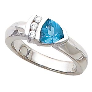Ring Mounting for Trillion Shape Gemstone 