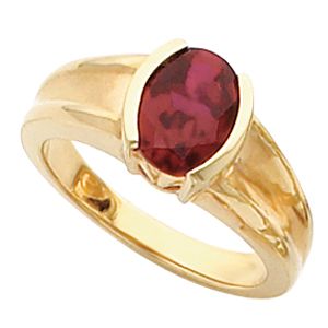 Bezel-Set Ring Mounting for Oval Gemstone Solitaire