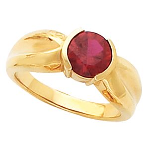 Bezel-Set Ring Mounting for 7.0 mm Round Gemstone Solitaire