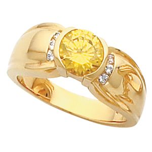 Bezel-Set Ring Mounting for 7.0 mm Round Gemstone Center