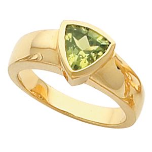  Bezel - Set Ring Mounting for Trillion Shape Gemstone 