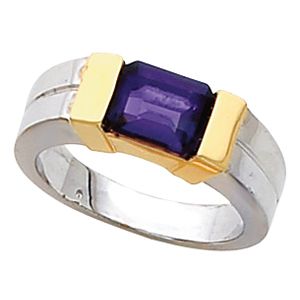 Channel-Set Ring Mounting for Emerald Shape Gemstone 